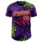 Custom Purple Hot Pink Black-Neon Green Leopard Print Tiger Stripe Leaf Authentic Baseball Jersey
