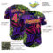 Custom Purple Hot Pink Black-Neon Green Leopard Print Tiger Stripe Leaf Authentic Baseball Jersey