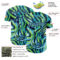 Custom Blue Navy Green-Ice Blue Zebra Stripe Authentic Baseball Jersey