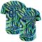 Custom Blue Navy Green-Ice Blue Zebra Stripe Authentic Baseball Jersey