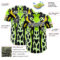 Custom Green Black Yellow-White Giraffe Print Authentic Baseball Jersey