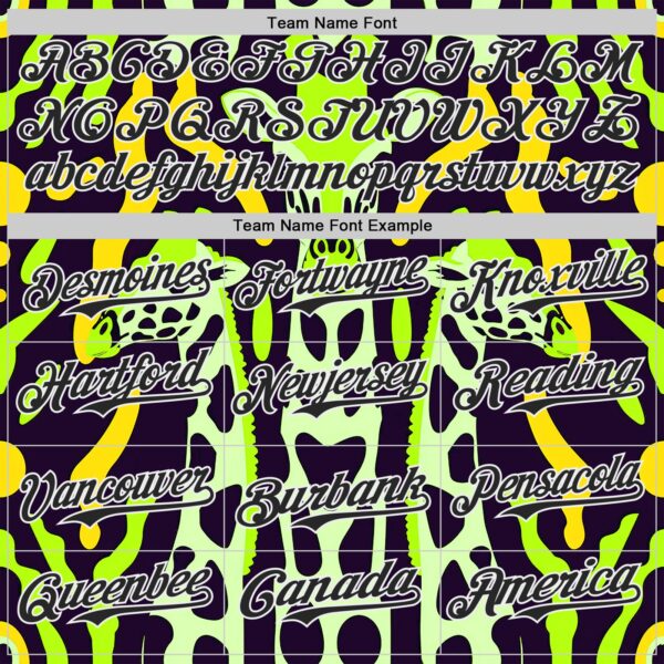 Custom Green Black Yellow-White Giraffe Print Authentic Baseball Jersey