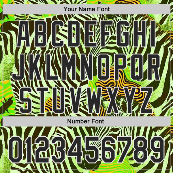 Custom Green Black-White Zebra Stripe Print Authentic Baseball Jersey