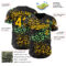 Custom Black Yellow-Green Leopard Print Authentic Baseball Jersey