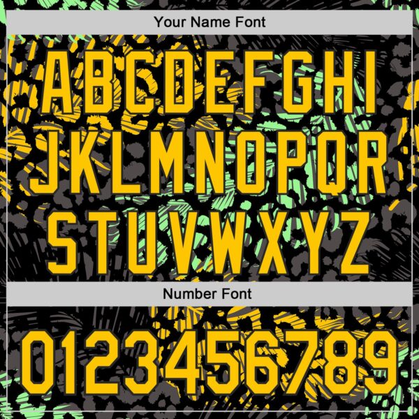 Custom Black Yellow-Green Leopard Print Authentic Baseball Jersey
