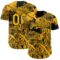 Custom Black-Gold Animal Eagle Authentic Baseball Jersey