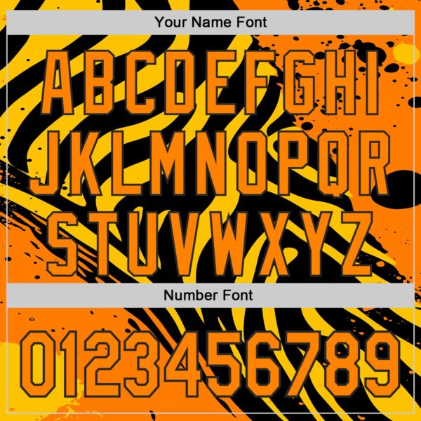 Custom Black Bay Orange-Yellow Leopard Print Tiger Stripe Authentic Baseball Jersey