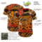 Custom Black Bay Orange-Yellow Leopard Print Tiger Stripe Authentic Baseball Jersey
