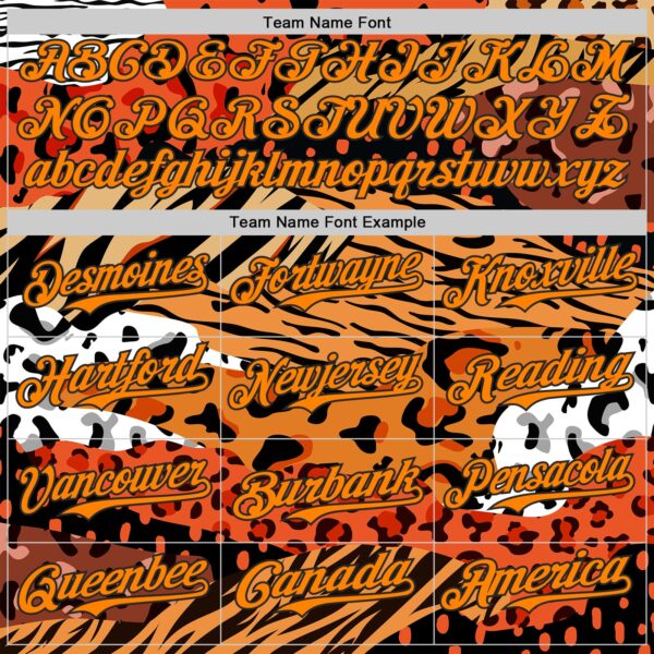 Custom Black Bay Orange-Yellow Leopard Print Tiger Stripe Authentic Baseball Jersey