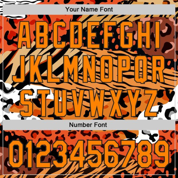 Custom Black Bay Orange-Yellow Leopard Print Tiger Stripe Authentic Baseball Jersey