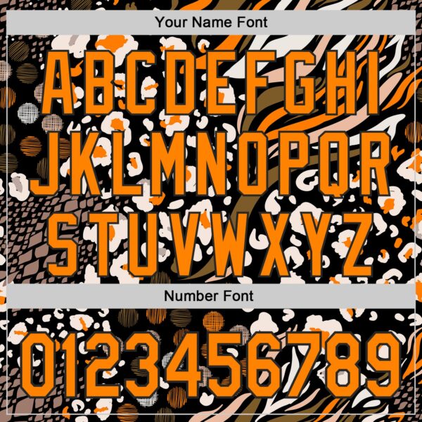 Custom Black Bay Orange-White Leopard Print Tiger Stripe Authentic Baseball Jersey