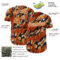 Custom Texas Orange Black-White Leopard Print Authentic Baseball Jersey