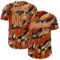 Custom Texas Orange Black-White Leopard Print Authentic Baseball Jersey