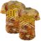 Custom Brown-Yellow Zebra Stripe Print Authentic Baseball Jersey