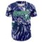 Custom Blue Kelly Green-White Tiger Stripe Print Authentic Baseball Jersey