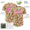 Custom Cream Pink-White Leopard Print Authentic Baseball Jersey