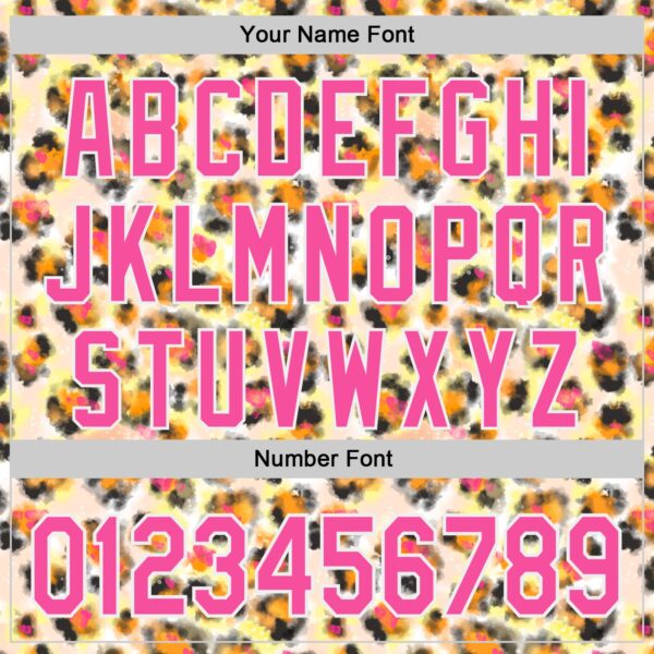 Custom Cream Pink-White Leopard Print Authentic Baseball Jersey