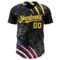 Custom Black Light Yellow-Purple Leopard Print Scratch Authentic Baseball Jersey