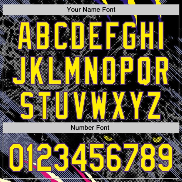 Custom Black Light Yellow-Purple Leopard Print Scratch Authentic Baseball Jersey