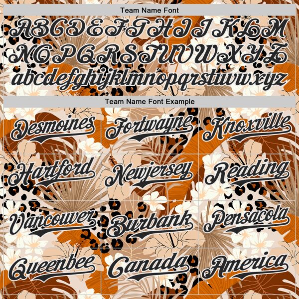 Custom Brown Black-White Leopard Print Tropical Jungle Authentic Baseball Jersey