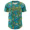 Custom Blue Royal Green-Light Yellow Peacock Feather Print Authentic Baseball Jersey