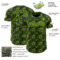 Custom Black-Neon Green Peacock Feather Print Authentic Baseball Jersey