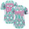 Custom White Pink-Green Snake Skin Authentic Baseball Jersey