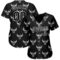 Custom Black White 3D Pattern Design Ox Authentic Baseball Jersey