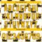 Custom White Yellow-Brown 3D Pattern Design Ox Authentic Baseball Jersey