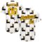 Custom White Yellow-Brown 3D Pattern Design Ox Authentic Baseball Jersey