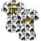 Custom White Black-Yellow 3D Pattern Design Cat Authentic Baseball Jersey