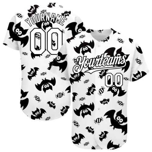 3DPattern1577_5ae9954b-6407-43e1-9bdf-36ed111dd53c Custom White Black 3D Pattern Design Bat Authentic Baseball Jersey