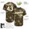 Custom Olive Old Gold-White 3D Pattern Design Rabbit Authentic Baseball Jersey