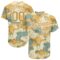 Custom Cream Old Gold-White 3D Pattern Design Animal Authentic Baseball Jersey