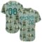 Custom Green Grass Green-White 3D Pattern Design Bear Authentic Baseball Jersey
