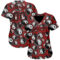 Custom Red Black 3D Pattern Design Billiards Snooker 8 Ball Authentic Baseball Jersey