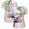 Custom White Black 3D Pattern Design Billiards Authentic Baseball Jersey