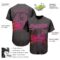 Custom Steel Gray Pink 3D Pattern Design Music Festival Old School Music Authentic Baseball Jersey