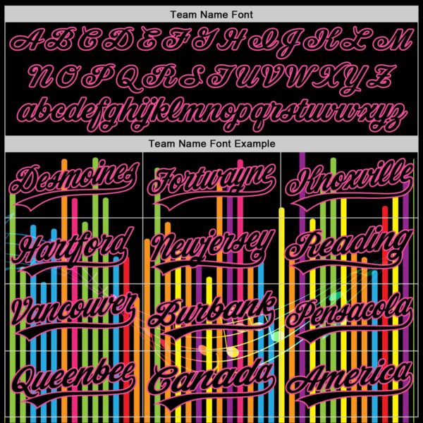 Custom Black Pink 3D Pattern Design Music Festival Abstract Music Soundwave Authentic Baseball Jersey