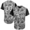 Custom Black White 3D Pattern Design Geometric Monochrome Mosaic Style Authentic Baseball Jersey