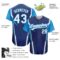 Custom Navy White-Sky Blue 3D Pattern Design Abstract Sport Authentic Baseball Jersey