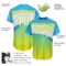 Custom Neon Green White-Sky Blue 3D Pattern Design Abstract Sport Authentic Baseball Jersey