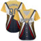 Custom Steel Gray Vegas Gold-White 3D Pattern Design Abstract Sport Authentic Baseball Jersey