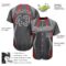 Custom Steel Gray Red-White 3D Pattern Design Abstract Sport Authentic Baseball Jersey