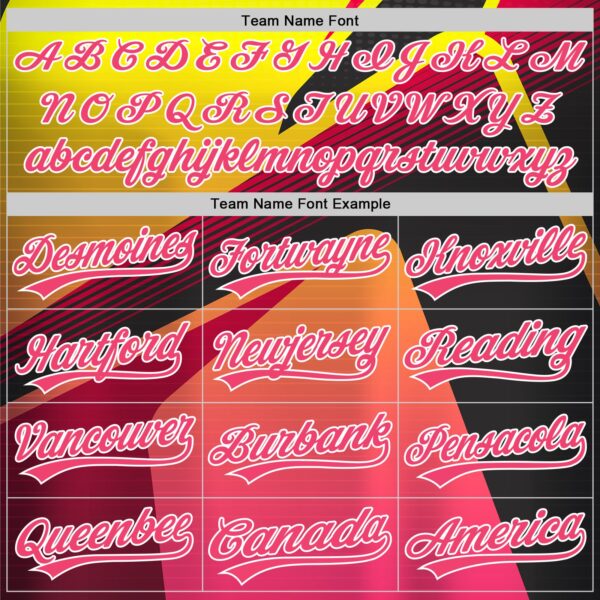 Custom Neon Pink Neon Yellow-White 3D Pattern Design Abstract Sport Authentic Baseball Jersey