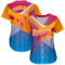 Custom Pink Bay Orange Light Blue-White 3D Pattern Design Abstract Sport Authentic Baseball Jersey