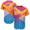 Custom Pink Bay Orange Light Blue-White 3D Pattern Design Abstract Sport Authentic Baseball Jersey