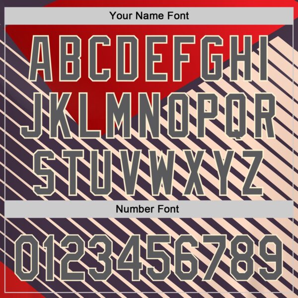 Custom Red Steel Gray=Cream 3D Pattern Design Abstract Sport Authentic Baseball Jersey