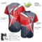 Custom Navy Red-White 3D Pattern Design Abstract Sport Authentic Baseball Jersey