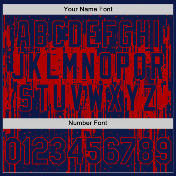 Custom Navy Red 3D Pattern Design Dripping Splatter Art Authentic Baseball Jersey
